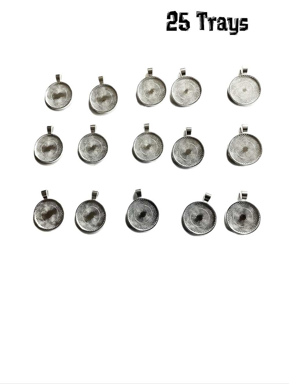 Round Pendant Trays w/ Bezel for Necklaces, DIY Crafts, Resin Art 25 Pieces NWOT